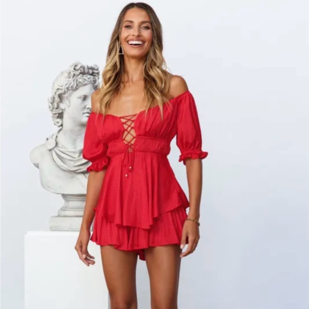 Hello Molly red romper size M